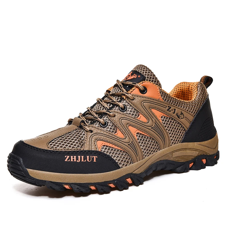 Top Trends: 2023 Hiking Shoes Men Women Mesh Sneakers Breathable Lace Up Casual Fashion Female Black Mountain Shoes Boy Autumn Summer Brown Shoppable Styles