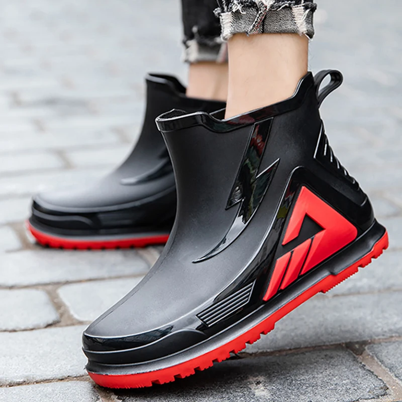 Top Trends: Fashion Men&#039;s Rain Boots Lovers Outdoor Non-slip Waterproof Working Water Boots Couple&#039;s Ankle Platform Rainboots Fishing Shoes Shoppable Styles