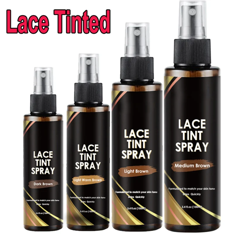 Top Trends: Flechazo Lace Tint Spray For Wigs Dark Brown Middle Brown Light Brown Lace Tinted Spray Lace Tinting Mousse For Lace Melt 100ML Shoppable Styles