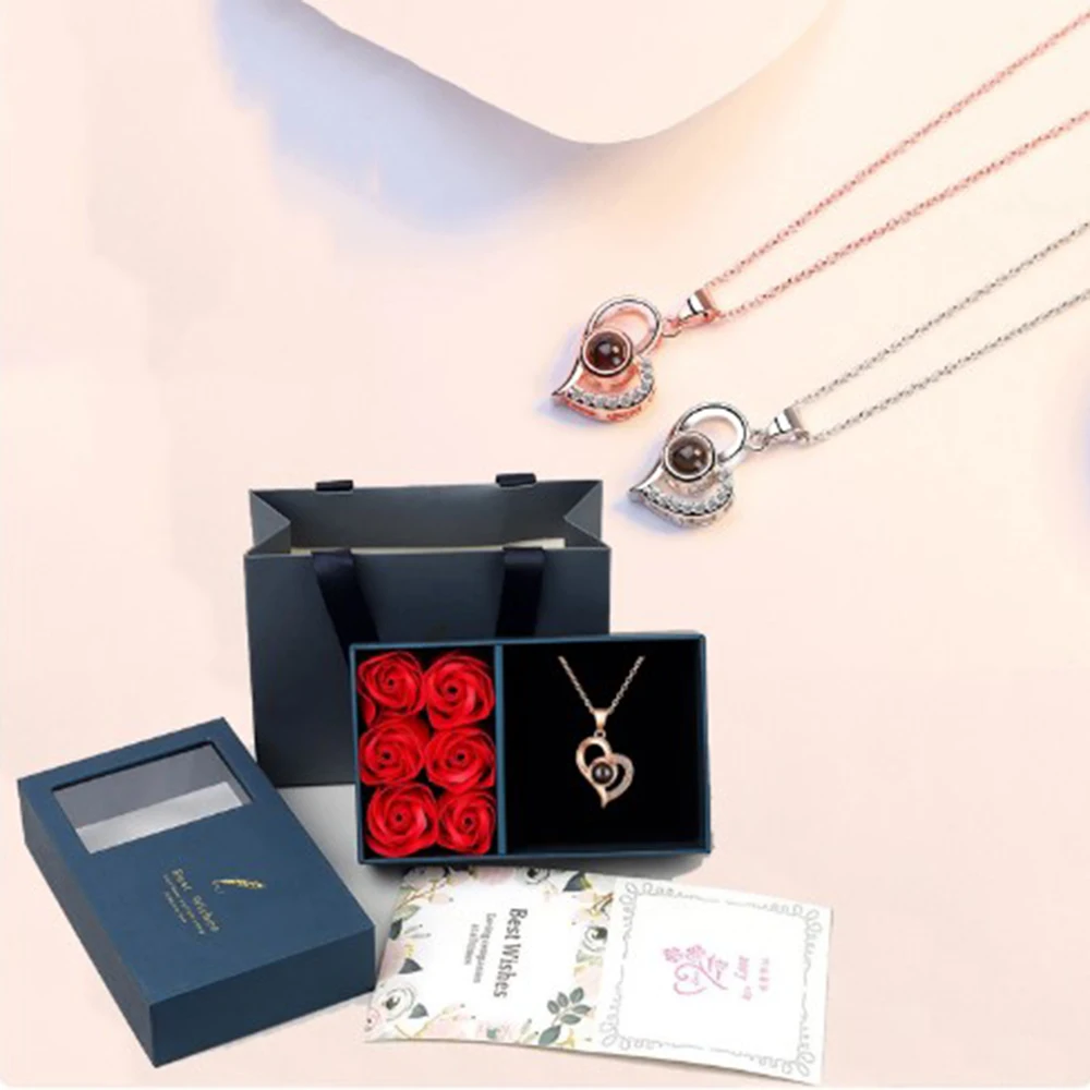 Top Trends: Rose Flower Jewelry Box Ring Earrings Necklace Pendant Storage Valentine's Day Gift Box Paper Window Open Jewelry Organizer Box Shoppable Styles