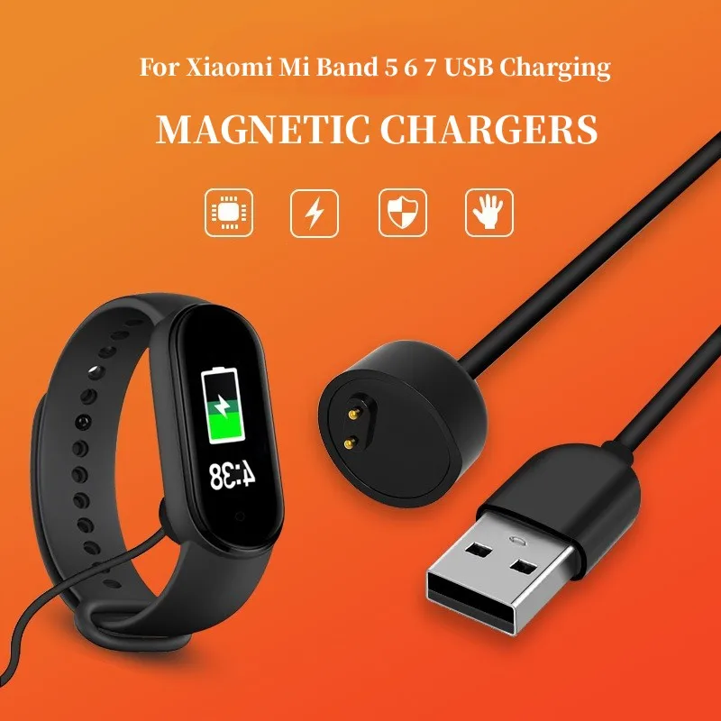 Top Trends: Magnetic Chargers For Xiaomi Mi Band 5 6 7 USB Charging Cable For MiBand 5 6 Pure Copper Core Power Cord Smart Watch Charger Shoppable Styles