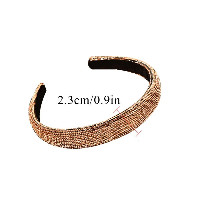 Top Trends: Shiny Full Rhinestone Headbands Sparkly Hair Hoop Crystal Beaded Hairbands Solid Color Head Hoop Non-slip Hair Accessories Shoppable Styles - Image 3