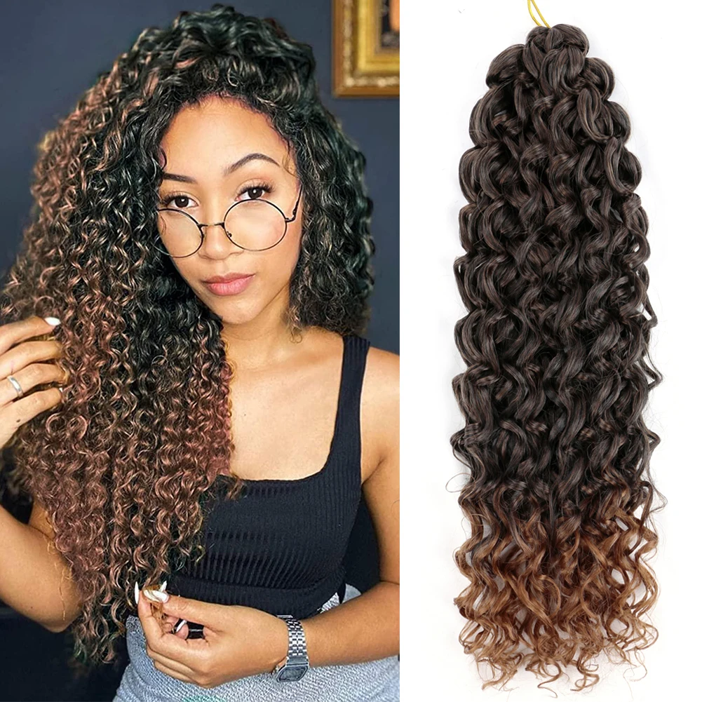 Top Trends: GoGo Curl Crochet Hair Water Wave Crochet Hair Synthetic Bohemian Crochet Braid Ombre Blonde Deep Wave Braiding Hair Extensions Shoppable Styles