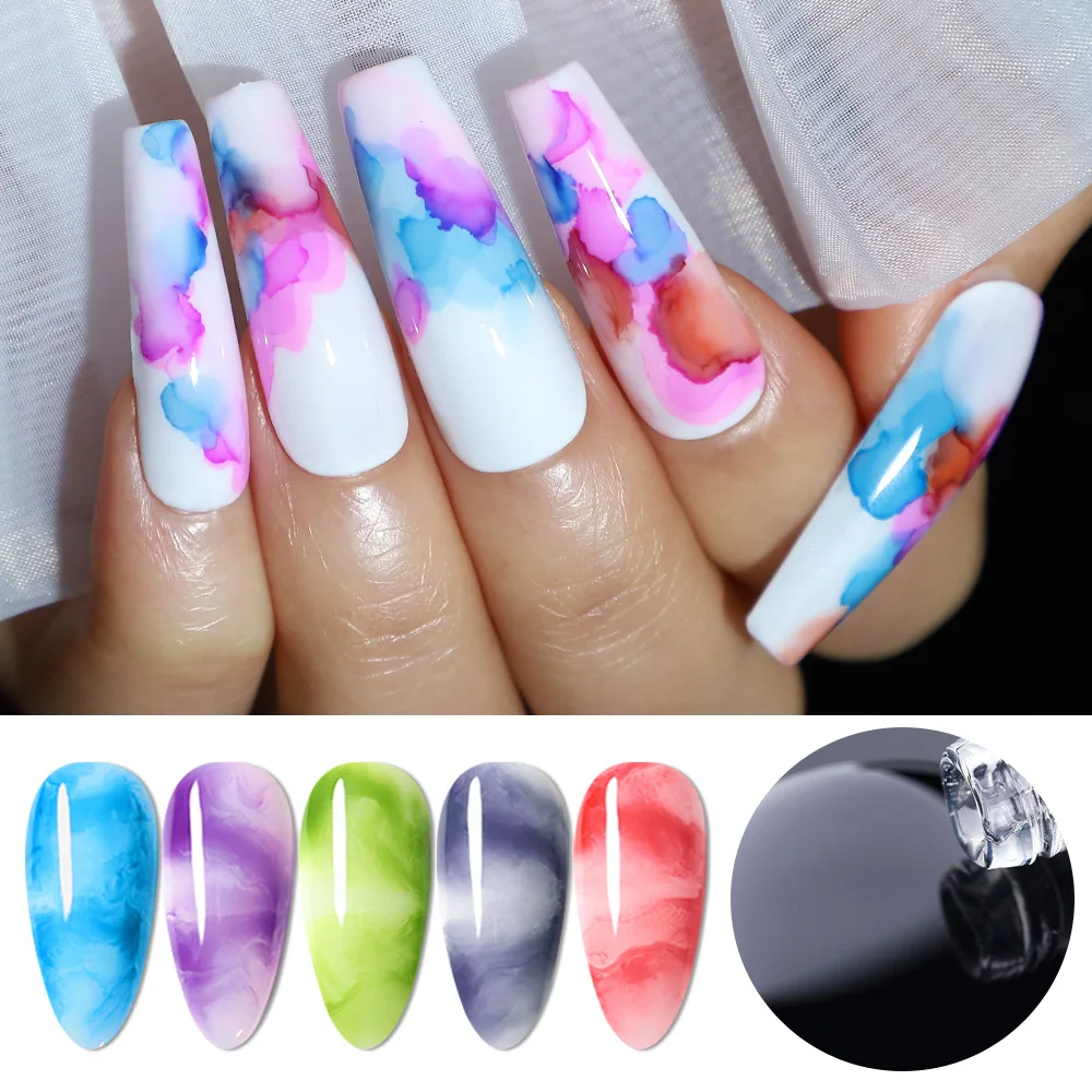 Top Trends: SUPWEE 7ML Blooming Gel Nail Polish Smoke Effect Gel Watercolor Ink Nail Art Blossom Gel Semi Permanent Soak Off UV Gel Varnish Shoppable Styles - Image 3