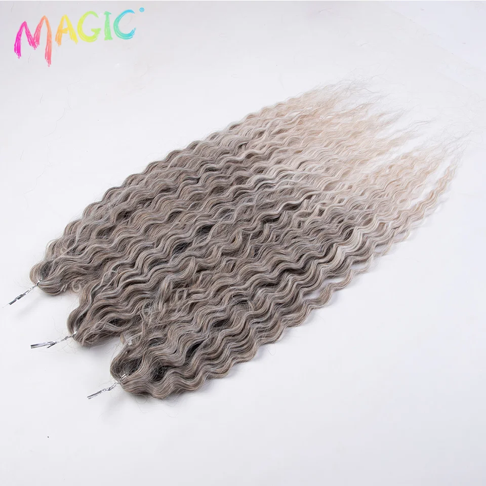 Top Trends: Magic Synthetic Hair Water Wave 24Inch Braid Hair Twist Crochet Hair Ombre Blonde Pink Deep Wave Braiding Hair Extension Cosplay Shoppable Styles