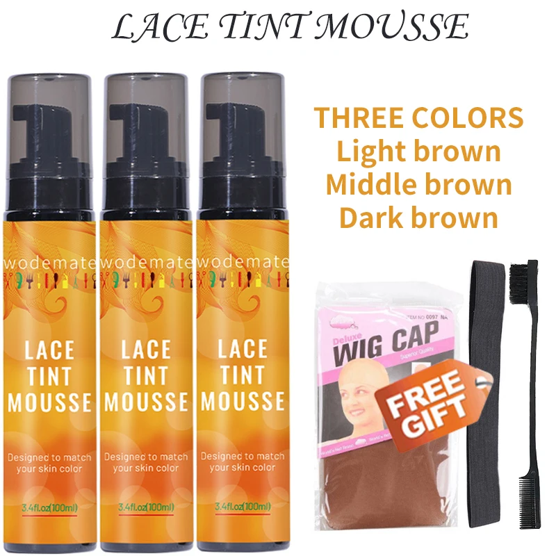 Top Trends: 100ml Lace Tint Mousse For Wigs Waterproof Lace Tint Spray Quick Dry Drak Brown Wig Cap Headband Wig Accessories For Toupees Shoppable Styles