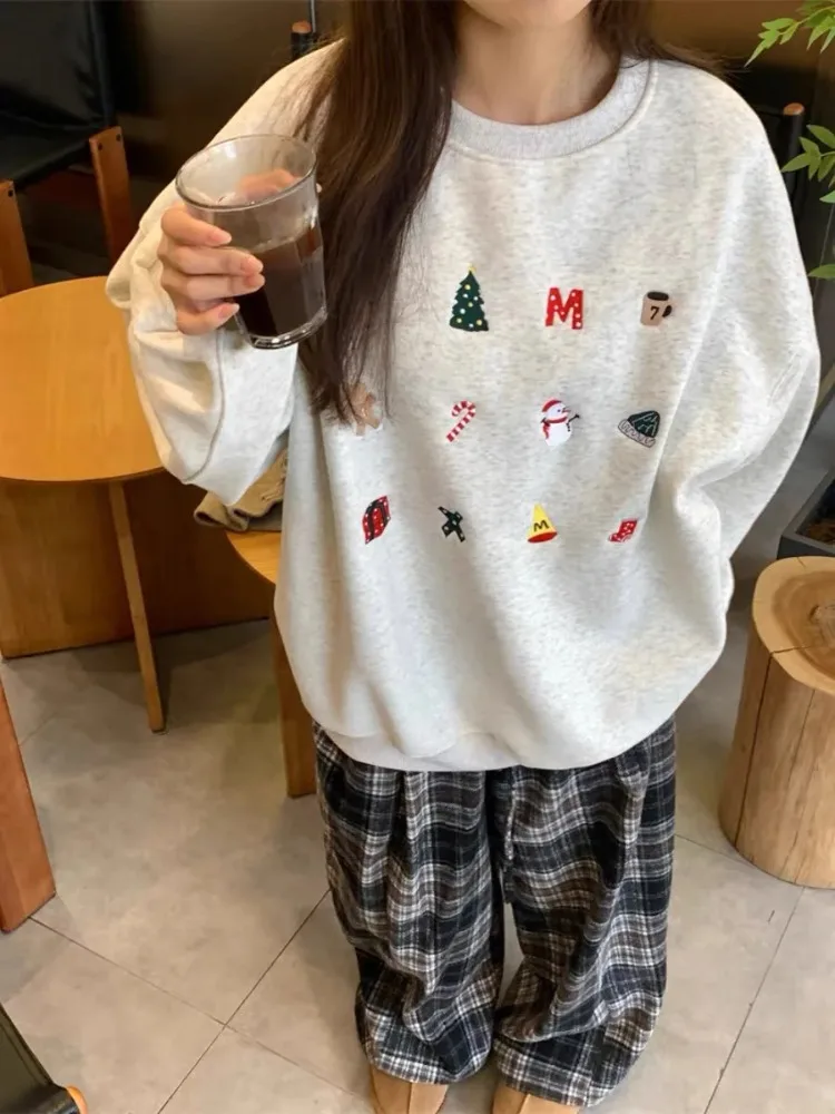 Top Trends: ADAgirl Snowman Graphic Print Hoodie Christmas Kawaii Oversized Women&#039;s Sweatshirts Long Sleeve Cutecore Winter Clothes New Shoppable Styles