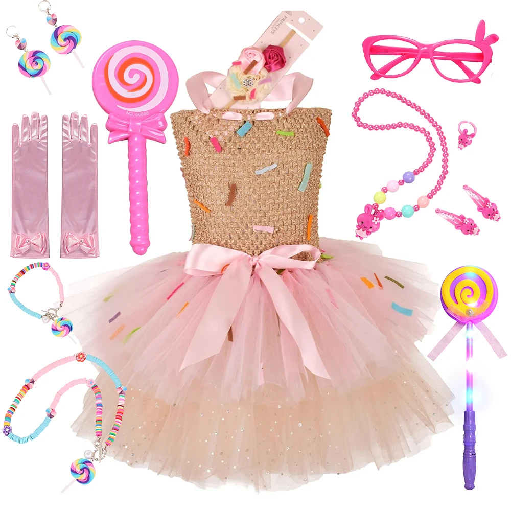 Top Trends: Costumes For Girls 2024 Birthday Party Candy Dress Newborn Baby Teenagers Handmade Lollipop Cosplay Rainbow Mesh Princess Dress Shoppable Styles