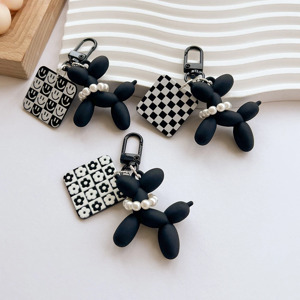 Top Trends: Fashion Balloon Dog Keychain Acrylic Rubber 3D Exquisite Phone Keyring Car Pendant Cartoon Key Ring DIY Gift For Women Children Shoppable Styles