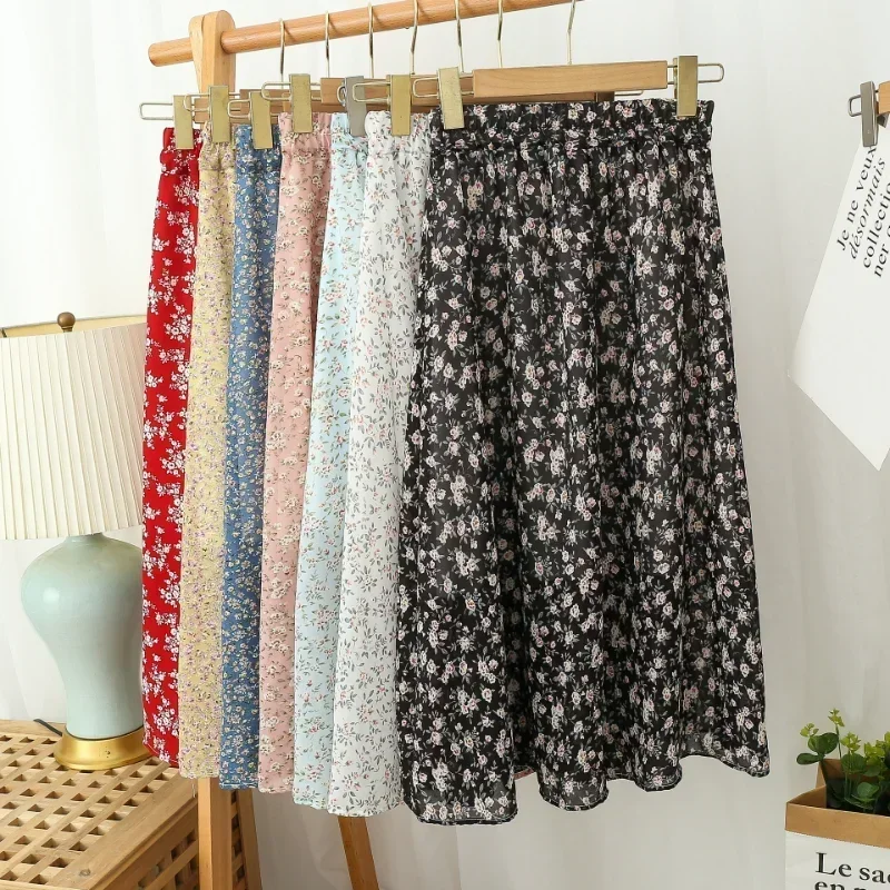 Top Trends: Woman Skirt 2023 Summer New Korean Ins Fashion Temperament Gentle Vintage Floral Slim Versatile High Waist Female Skirt Shoppable Styles