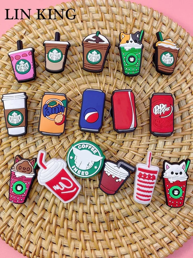 Top Trends: Sweet Drinks PVC Shoes Accessories Pins Croc Ornaments Garden Shoe Buckle Decorations Clog Decor Adult Kids Birthday Party Gifts Shoppable Styles