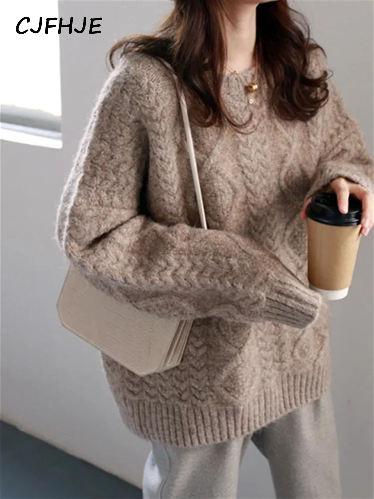 Top Trends: CJFHJE Winter Womens Sweaters Fall Women Clothing Knitted Loose Sweater Knitting Wool Oversize Pullover Woman Sweaters Thick Shoppable Styles