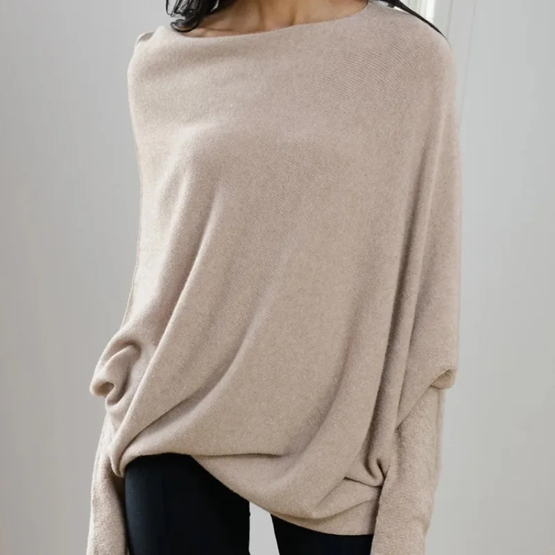 Top Trends: Autumn And Winter Women&#039;s Pullover Solid Round Neck Long Sleeve Pleated Loose Fit Sweater Knitwear Fashion Elegant Commuter Tops Shoppable Styles