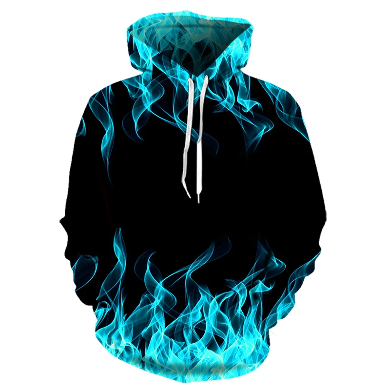 Top Trends: New Colorful Purple Flame Hoodie 3D Sweatshirt Men / women Hooded Autumn And Winter Funny Coat Mens Clothing Jacket Hoodies Shoppable Styles