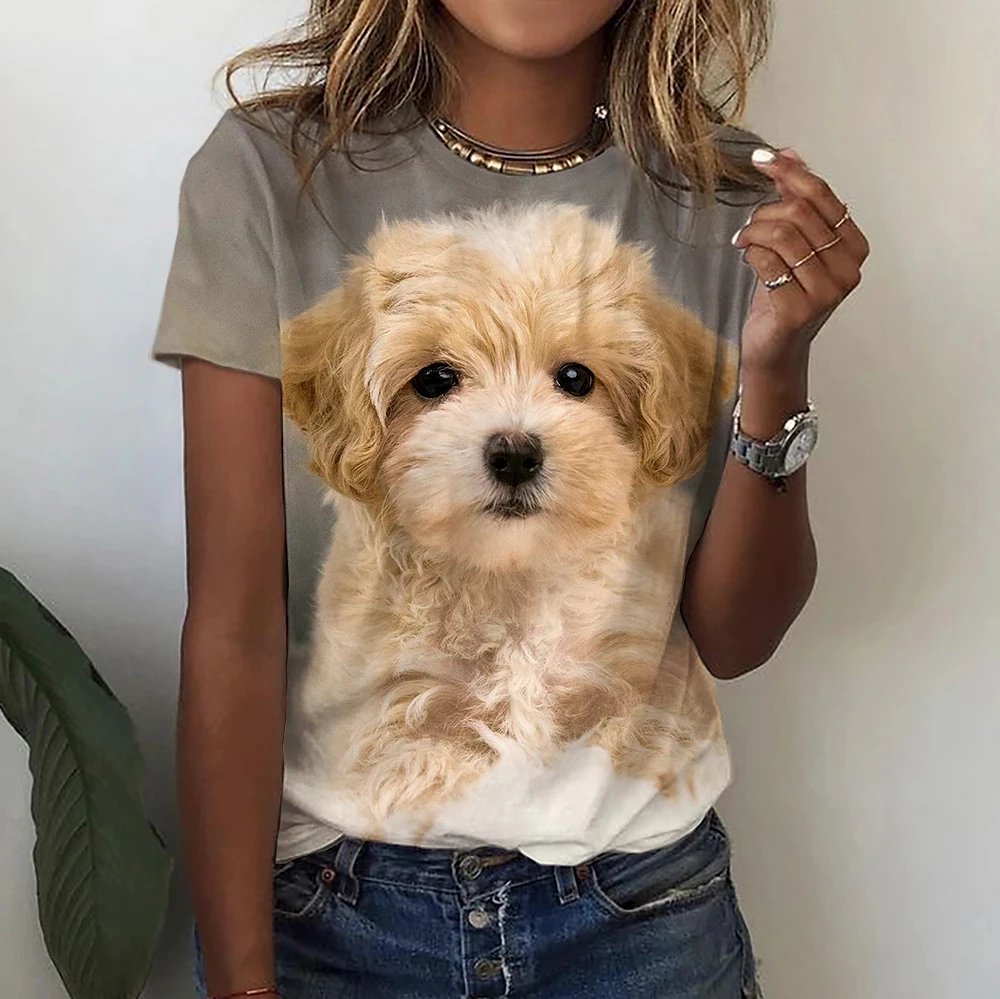 Top Trends: Women&#039;s T-shirt Cute Dog Print Fashion Woman Harajuku Blouses Funny Kawaii T Shirt Casual Oversized Clothing Summer Top Women Shoppable Styles