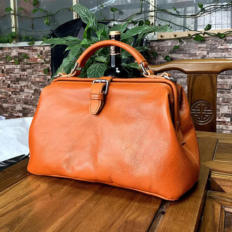 Top Trends: MOTAORA Top Quality Genuine Leather Women Shoulder Bag Long Strap Doctor Bags Vintage Woman Handbag Cow Leather Women Bags 2024 Shoppable Styles - Image 2