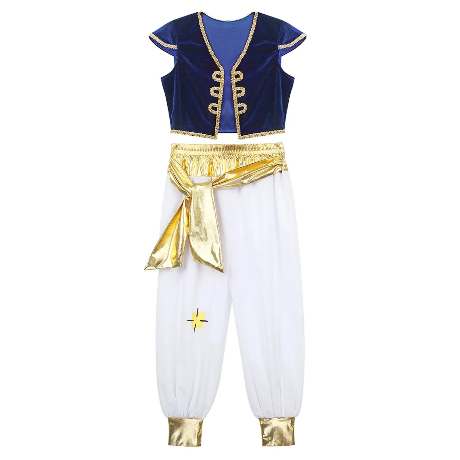 Top Trends: Kid Boy Arab Prince Costume Persian Arabian Halloween Role Play Cap Sleeves Vest Waistcoat With Harem Pant Suit Carnival Outfits Shoppable Styles