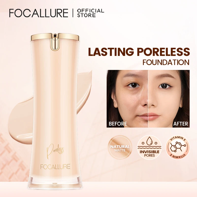 Top Trends: FOCALLURE Liquid Foundation Long-lasting Oil-control High Coverage Poreless Lightweight Concealer Face Base Makeup Cosmetics Shoppable Styles