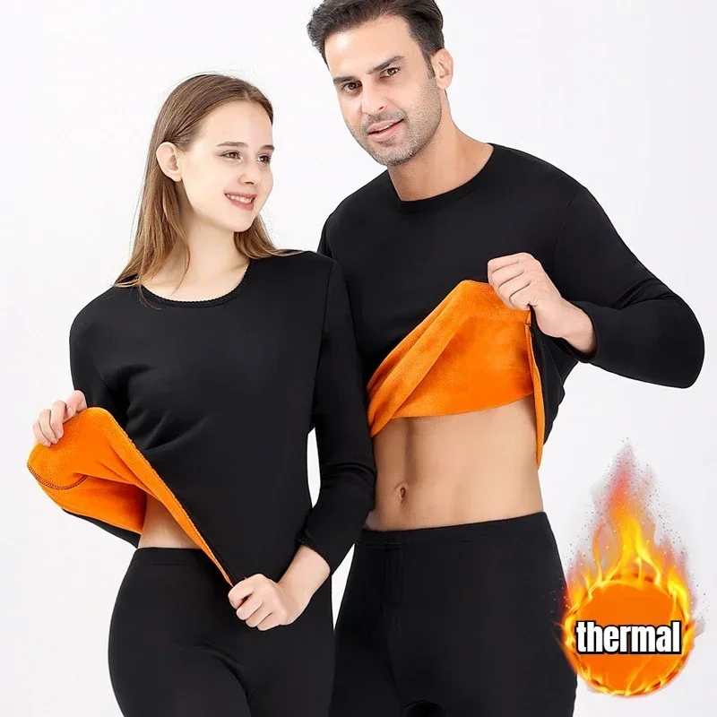 Top Trends: Thermal Underwear Sets Men Winter Long Johns Women Plus Velvet Thickening Inner Wear Fleece Keep Warm Lingerie Plus Size L-4XL Shoppable Styles