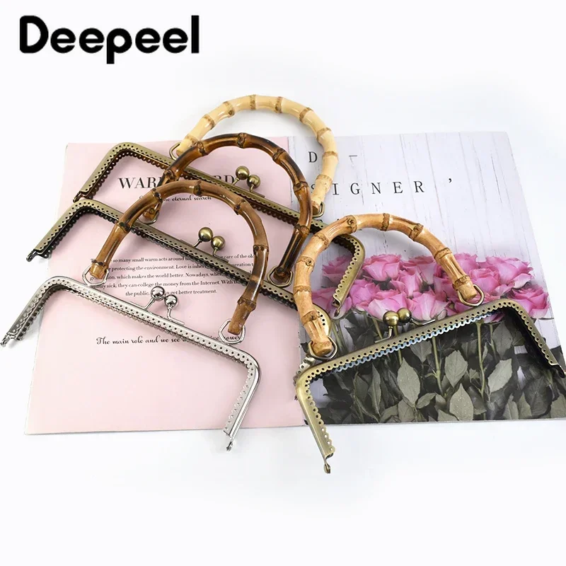 Top Trends: 1 / 2 / 5Pcs Deepeel 20 / 25cm Metal Purse Frame Handle Bags Kiss Clasp Sew Kit DIY Bag Framework Handbag Sewing Brackets Accessories Shoppable Styles