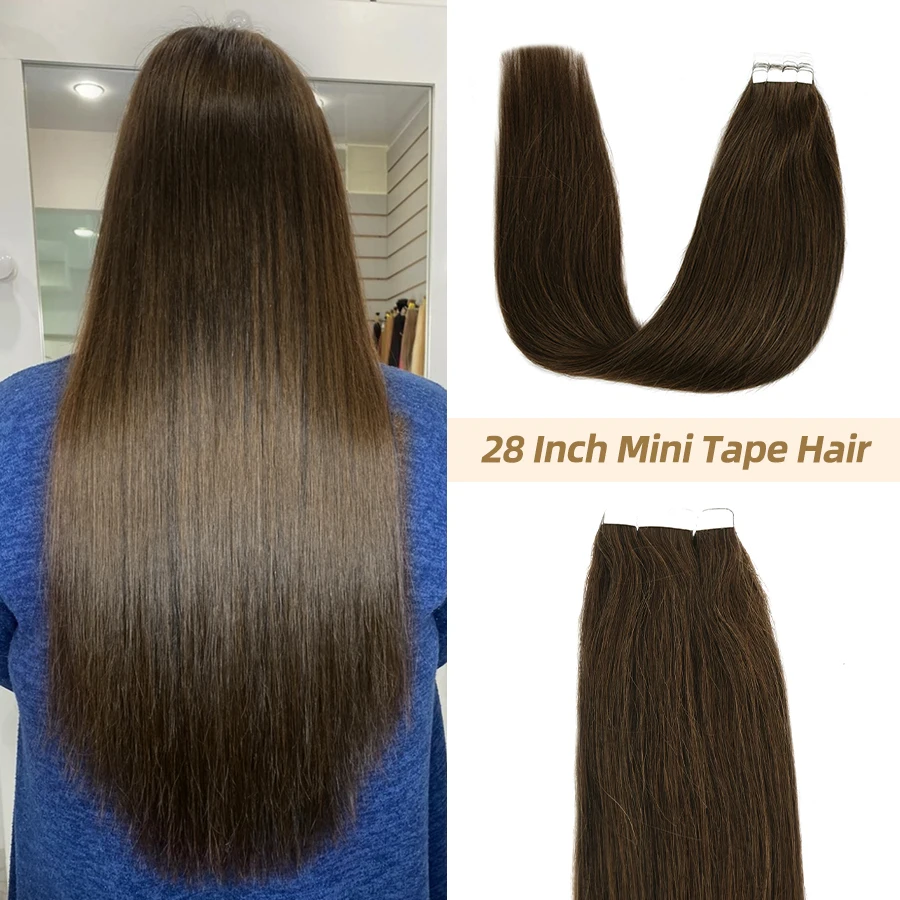 Top Trends: Neitsi Human Hair Tape Extensions Natural Long Straight Adhesive Skin Weft Hair 12&quot;-28&quot; Black Brown Color Tape In For Women Shoppable Styles