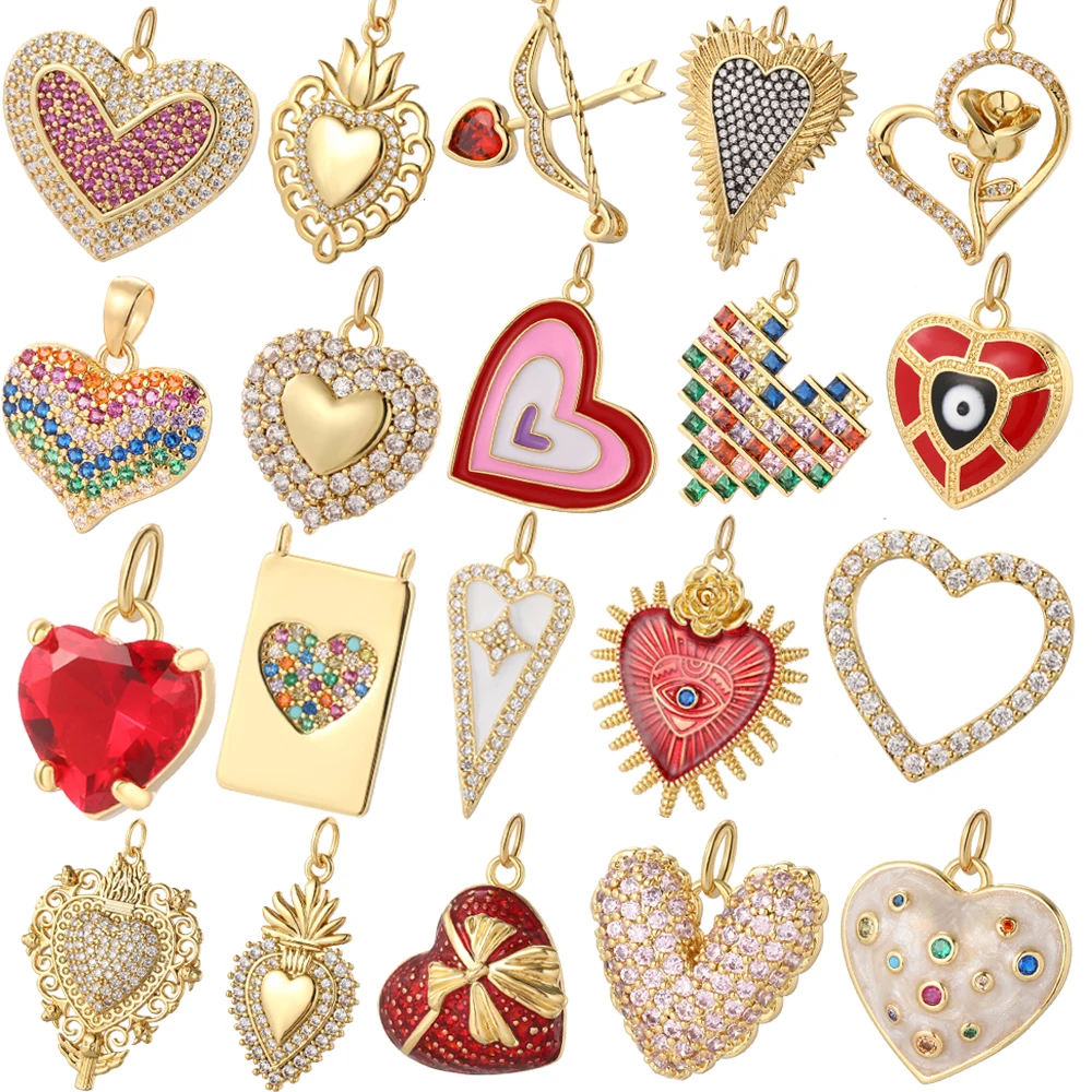 Top Trends: Boho Heart Cute Love Charms For Jewelry Making Supplies Gold Color Dijes Diy Earrings Necklace Braceelt Items Shoppable Styles