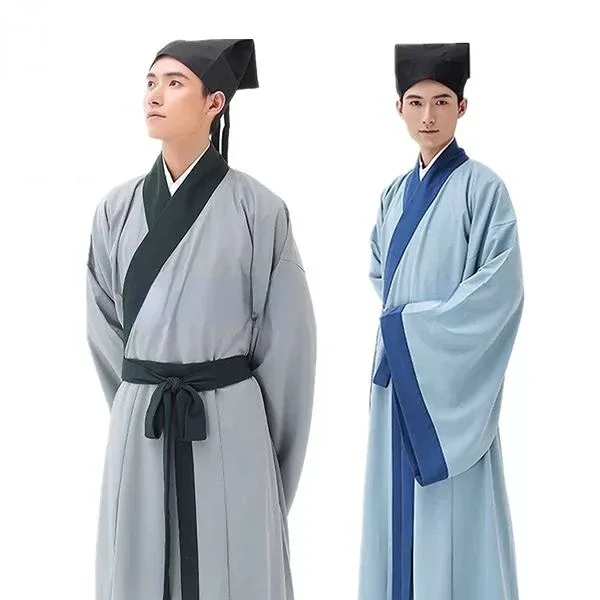 Top Trends: Chinese Robe Ancient Scholar Student Costumes Men Aldult Kimono China Traditional Vintage Ethnic Stage Cosplay Costume Hanfu Shoppable Styles