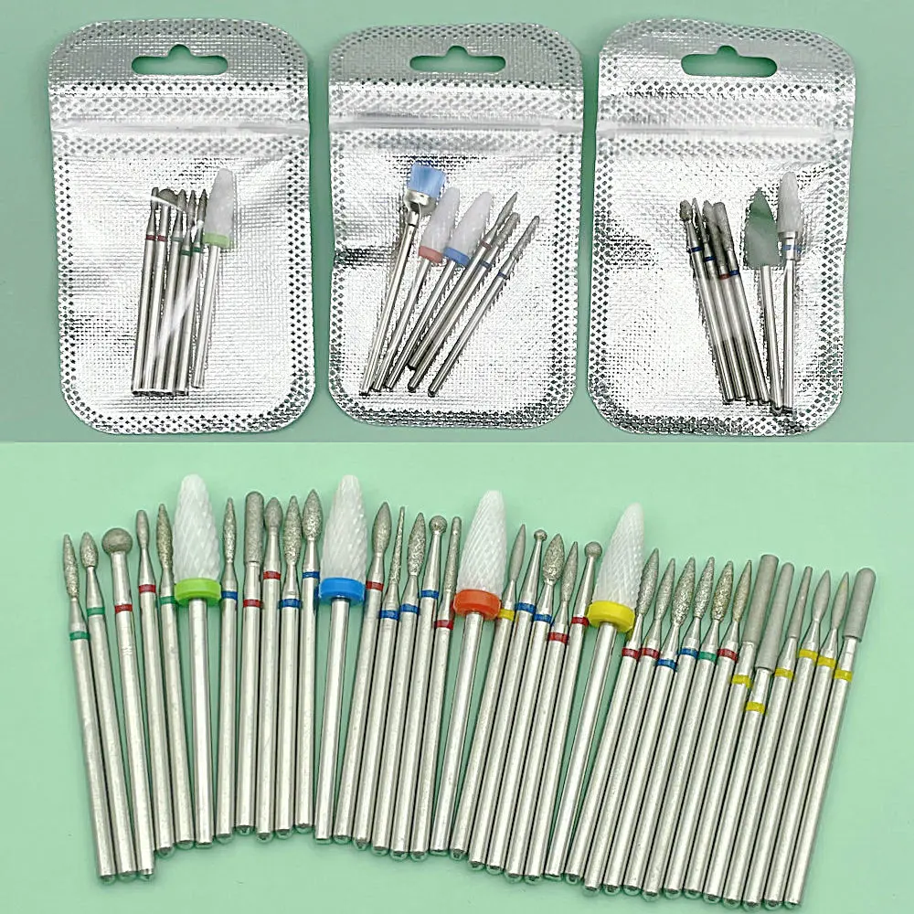 Top Trends: 6PCS Milling Cutter For Manicure Diamond Ceramic Nail Drill Bits Mills Removing Nail Bit Set Gel Electric Manicure Machine Tools Shoppable Styles