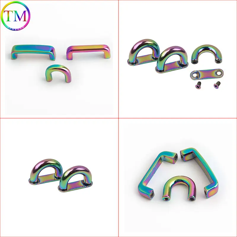 Top Trends: Rainbow 10mm 13 20 25mm Metal Screws Hanger Hooks Connector Anchor Arch Bridge Buckle Bag Side Clip Clasp For Handbag Hardware Shoppable Styles