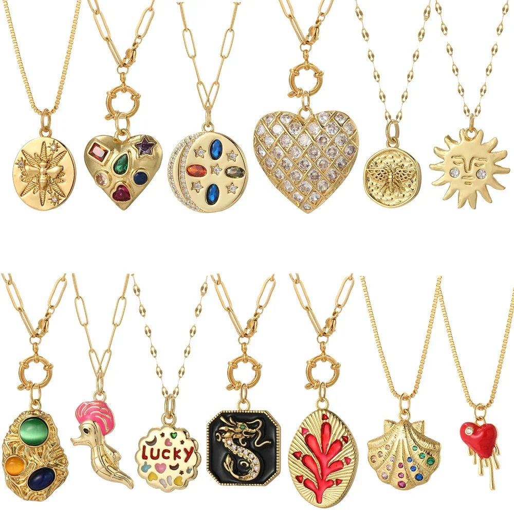 Top Trends: Cute Heart Star Bee Necklace For Women Gold Color Animals Pendant Letter Collars Long Stainless Steel Chains Bohemian Dangle Shoppable Styles