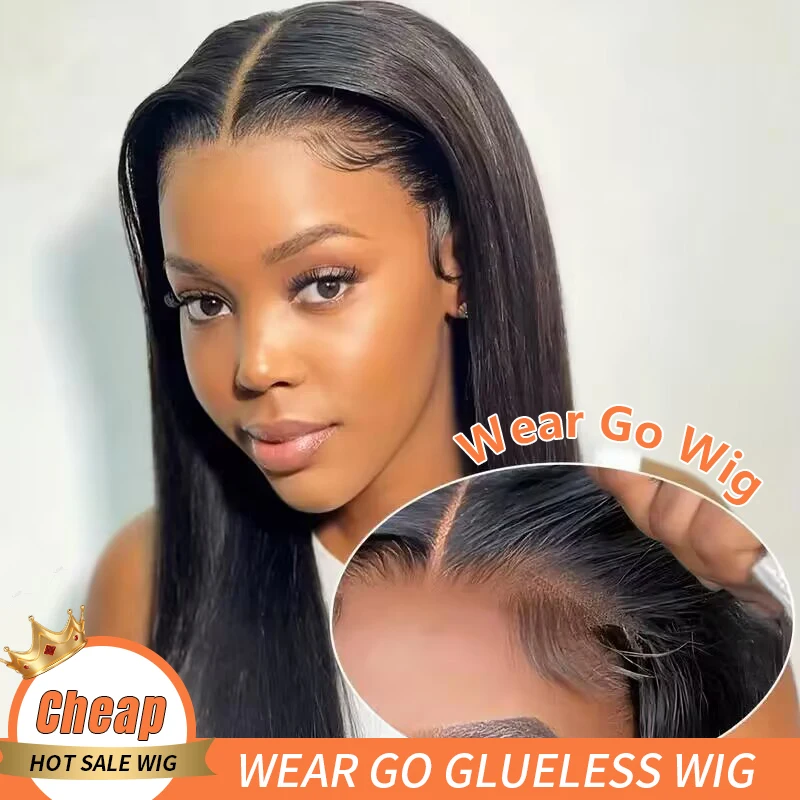 Top Trends: Cheap 100% No Glue Ready To Go Wigs 4x6 Swiss Lace Closure Human Hair Wigs For Women Real Glueless Wear And Go Wigs Shoppable Styles