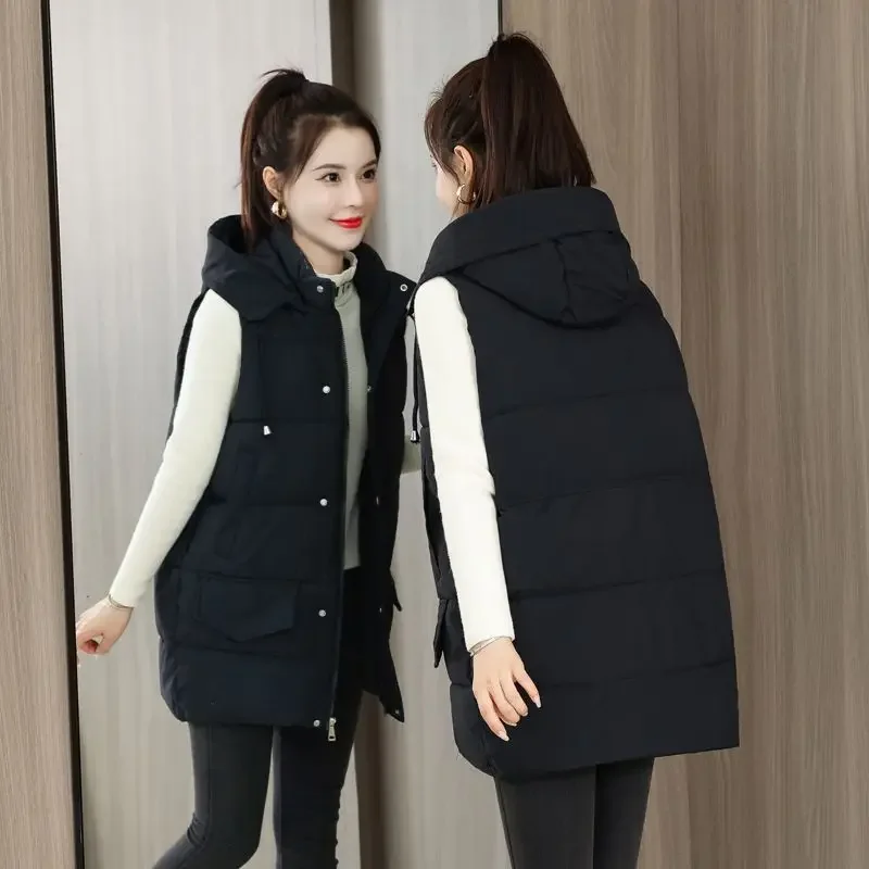 Top Trends: Vests Winter Jacket Women 2022 Sleeveless Vests Coats Cardigan Cropped Top Padded Jacket Vest Korean Fashion Plus Size Shoppable Styles