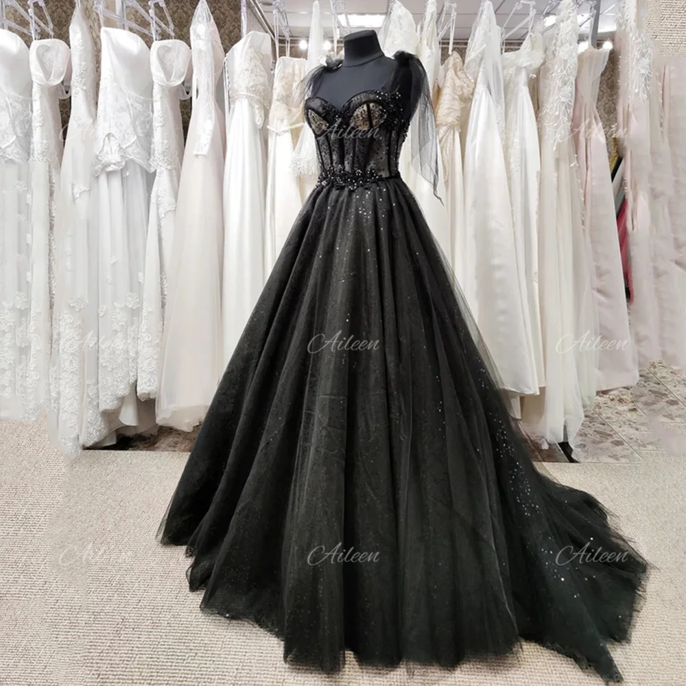 Top Trends: Aileen Black Lace Gothic Glitter Wedding Dress Women&#039;s Elegant Dresses Prom Luxury Weddings Evening Formal Party Woman Cocktail Shoppable Styles