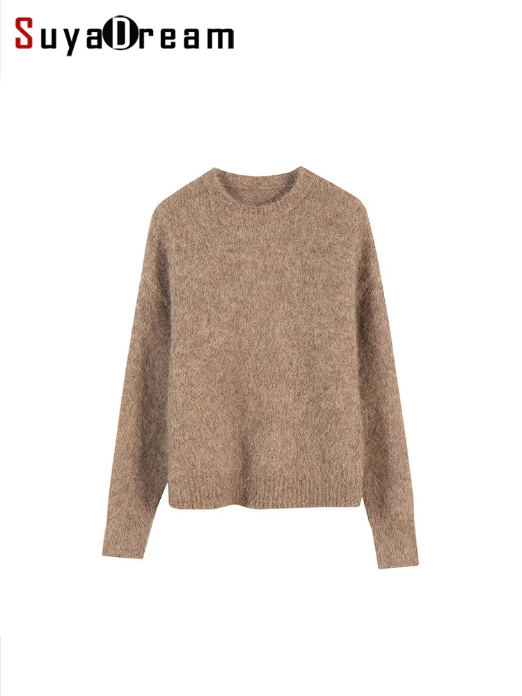 Top Trends: SuyaDream Warm Alpace Pullovers For Woman, Dropped Sleeved Loose Sweaters, 2023 Fall Winter Top, Camel, Beige Shoppable Styles