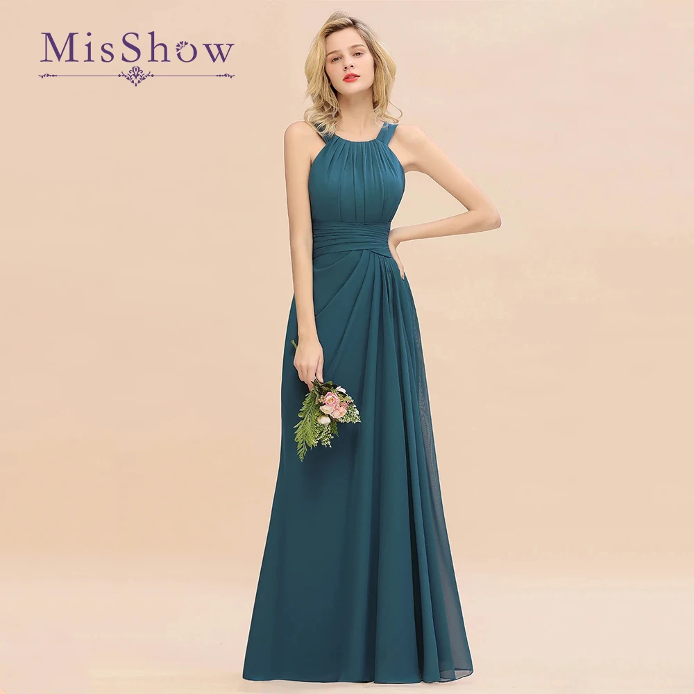 Top Trends: MisShow Elegant Pleated Long Bridesmaid Dresses For Wedding Party 2024 Women Formal Chiffon Prom Evening Gowns Custom Made Shoppable Styles