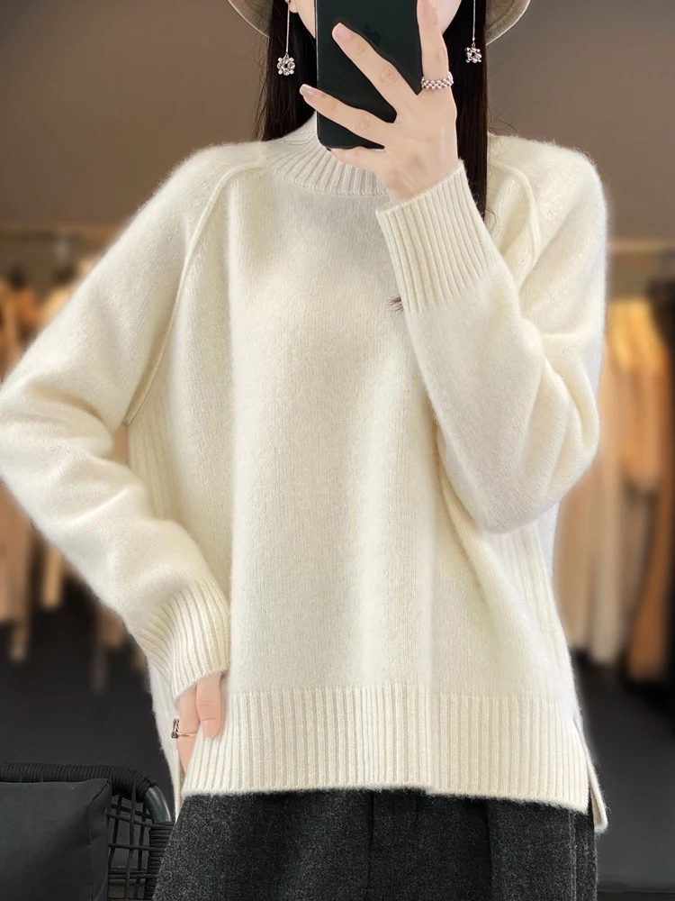 Top Trends: Women Turtleneck Sweater Autumn Winter Thick Pullovers 100% Merino Wool Solid Cashmere Knitwear Female Basic Clothes Korean Tops Shoppable Styles - Image 2