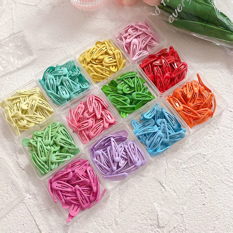 Top Trends: 20pcs / lot 3cm Children Cute Colorful Waterdrop Shape BB Hair Clips Kids Headwear Girls Lovely Hairpins DIY Hair Accessories Shoppable Styles