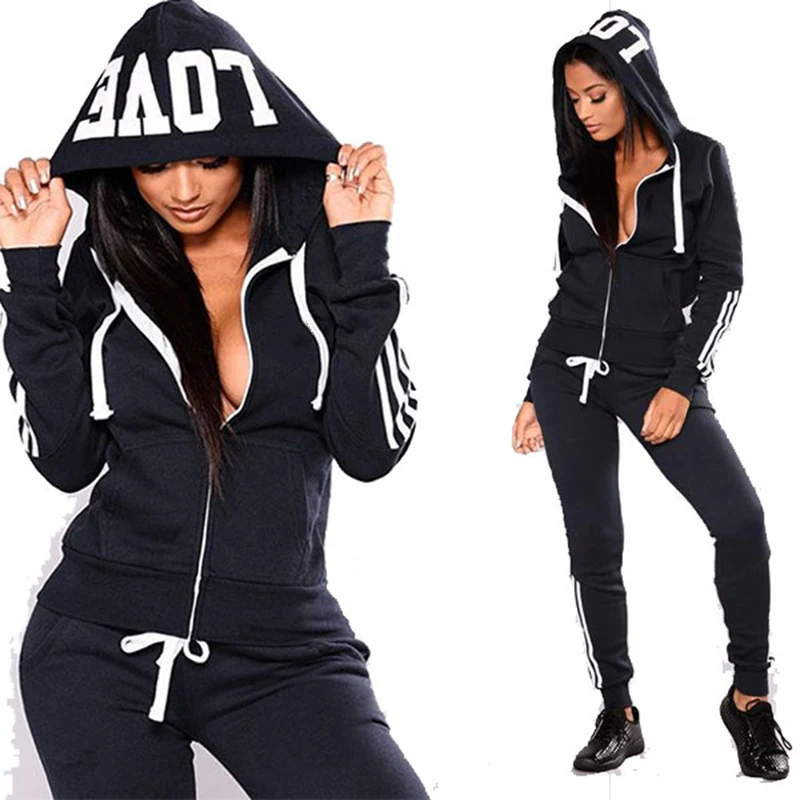 Top Trends: 2022 Fashion Women&#039;s Tracksuits Zip Up Sweatshirt+ Pants 2 Piece Sets Sportwear Femme Sports Suit Hoodies Female Outfits Clothes Shoppable Styles