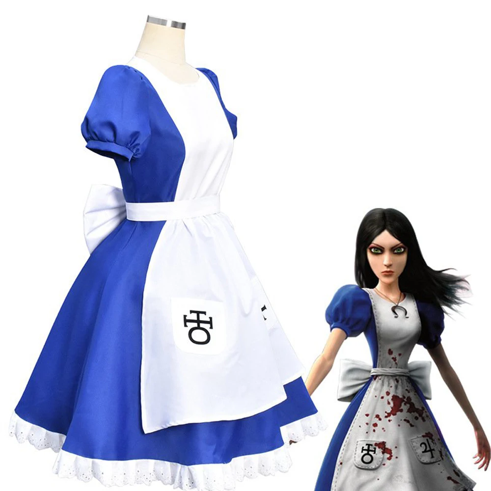 Top Trends: Game Alice Madness Returns Cosplay Costume Halloween Maid Dresses Apron Dress For Women Anime Girls Carnival Dress Up Party Shoppable Styles - Image 4