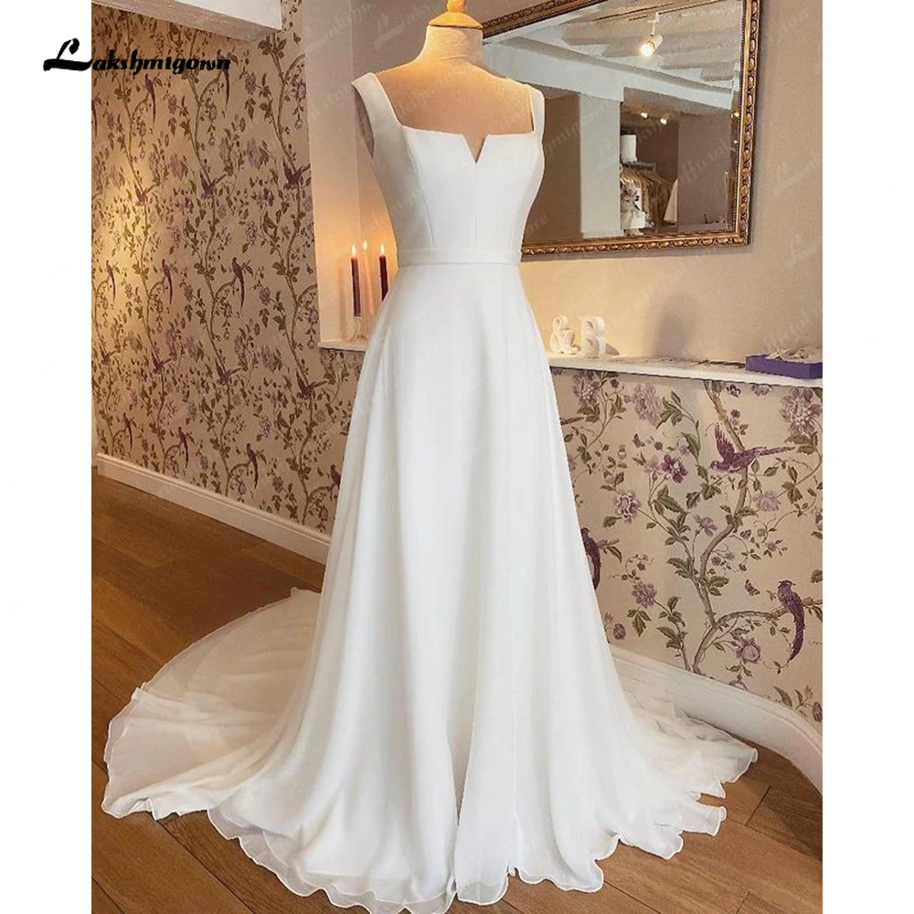 Top Trends: Lakshmigown Chiffon Long Boho Beach Wedding Dresses2023 Civil Bridal Tank A Line Wedding Gowns Robe Femme Shoppable Styles