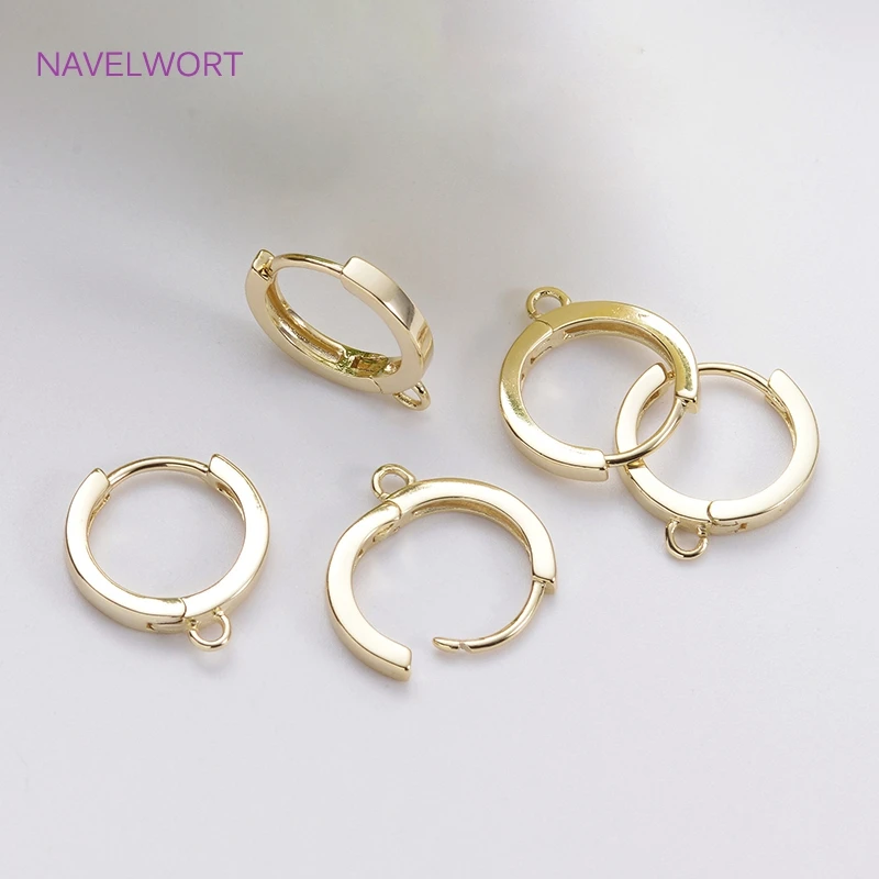 Top Trends: 14K Gold Plated Round Hoop Earring Clasps Fitting Base Findings, Clasp For Earrings, DIY Jewelry Making Accessories Wholesale Shoppable Styles