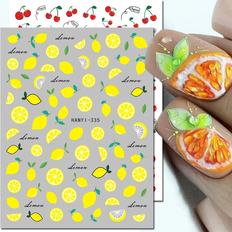 Top Trends: 3d Nail Art Decals Tropical Palm Leaves Flowers Fruits Adhesive Sliders Nail Stickers Decoration For Nail Tips Beauty Shoppable Styles