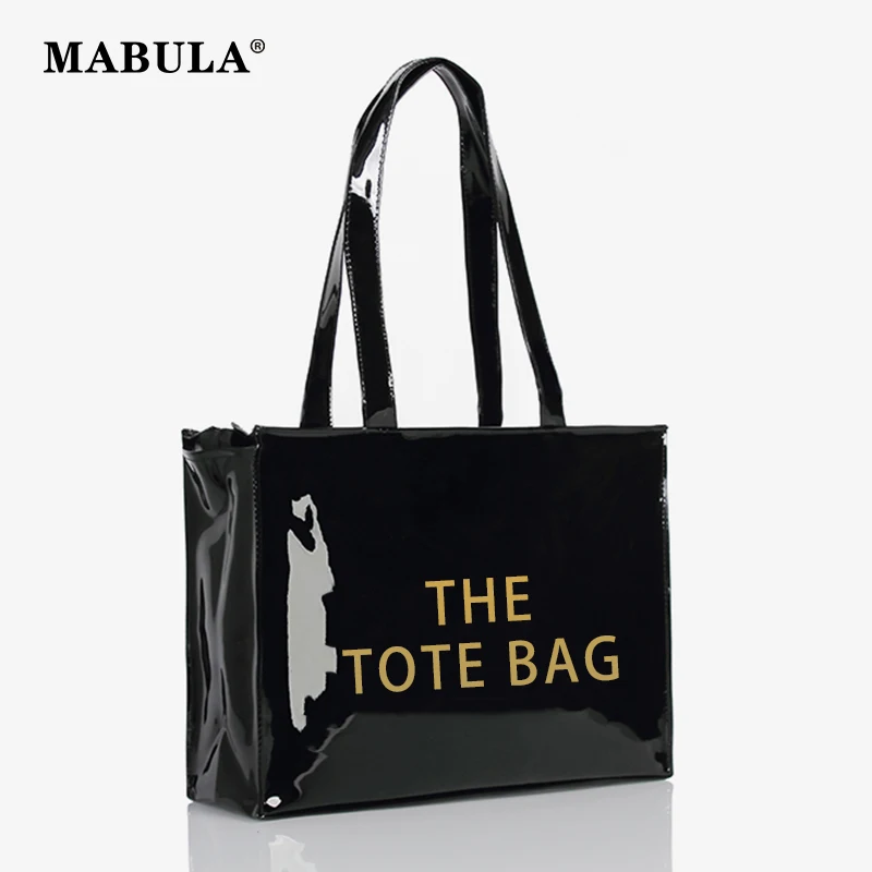 Top Trends: MABULA 2023 Brand PVC The Tote Bag Reusable Shopping Purse For Women Eco Friendly Summer Beach Handbags Casual Work Customize Shoppable Styles