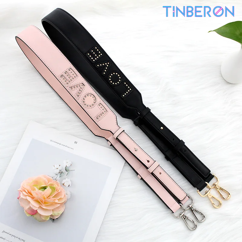 Top Trends: TINBERON LOVE Heart Rivet Wide Shoulder Bag Strap Cowhide Adjustable Bag Strap Handbag Handle Belt Strap Bag Part &amp; Accessories Shoppable Styles