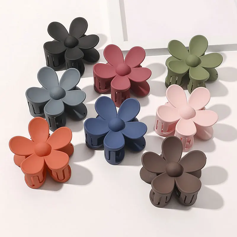 Top Trends: Fashion Women Plastic Hair Claws Crab Clamps Charm Solid Color Flower Shape Lady Small Hair Clips Headdress Hair Accessories Shoppable Styles