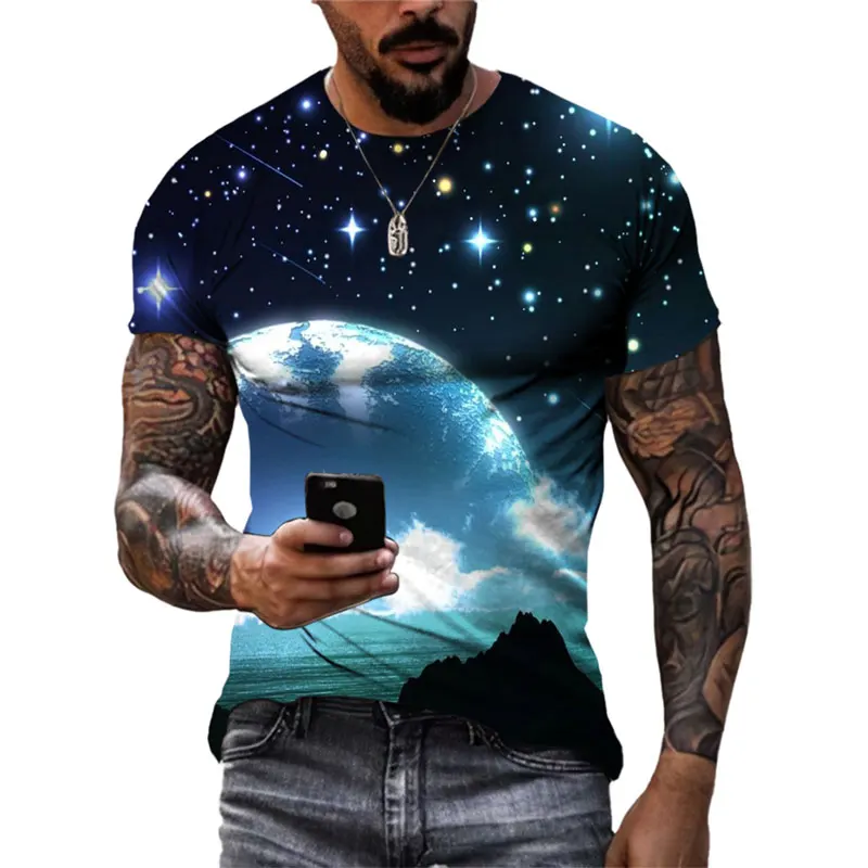 Top Trends: Fashion Unisex Starry Sky Graphic T Shirts Summer Casual Men 3D Printed Streetwear Hip Hop Personality Short Sleeve Tees Tops Shoppable Styles - Image 6