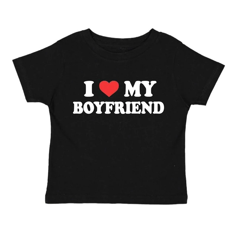 Top Trends: I LOVE MY BOYFRIEND Women Y2K T Shirt Girl Graphic Printed Fashion Harajuku 2023 Streewear Clothes Causal Female Y2K Tops Tee Shoppable Styles