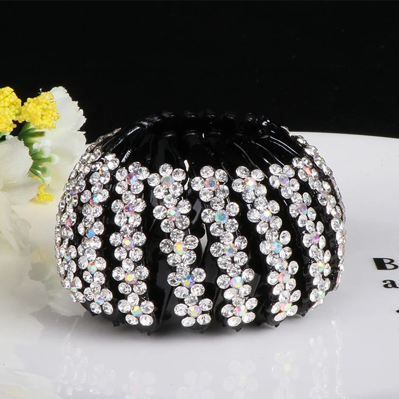 Top Trends: New Crystal Flowers Bird Nest Plastic Hair Clip Expanding Tail Hair Claws Bun Donut Holders Horsetail Buckle Hair Accessories Shoppable Styles