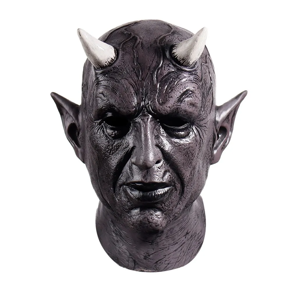 Top Trends: Mephistopheles Demon Horn Mask Cosplay Horror Devil Latex Helmet Halloween Masquerade Carnival Party Costume Props Shoppable Styles