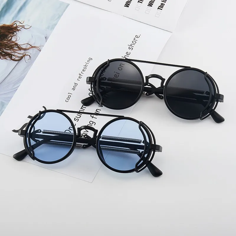 Top Trends: 2023 Plastic Steampunk Sunglasses Men Women Fashion Round Glasses Brand Designer Vintage Sun Glasses High Quality Oculos De Sol Shoppable Styles - Image 6